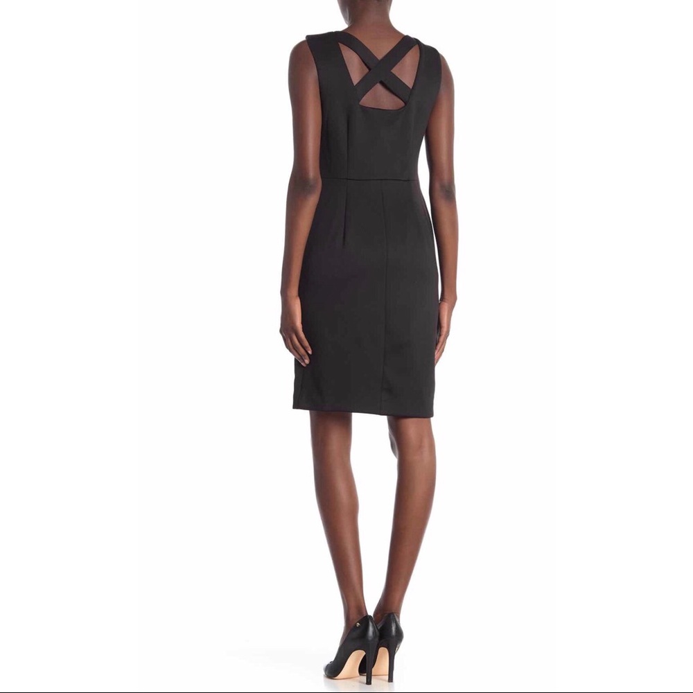 T Tahari Sleeveless Scuba Dress Crisscross Back - Picture 4 of 4